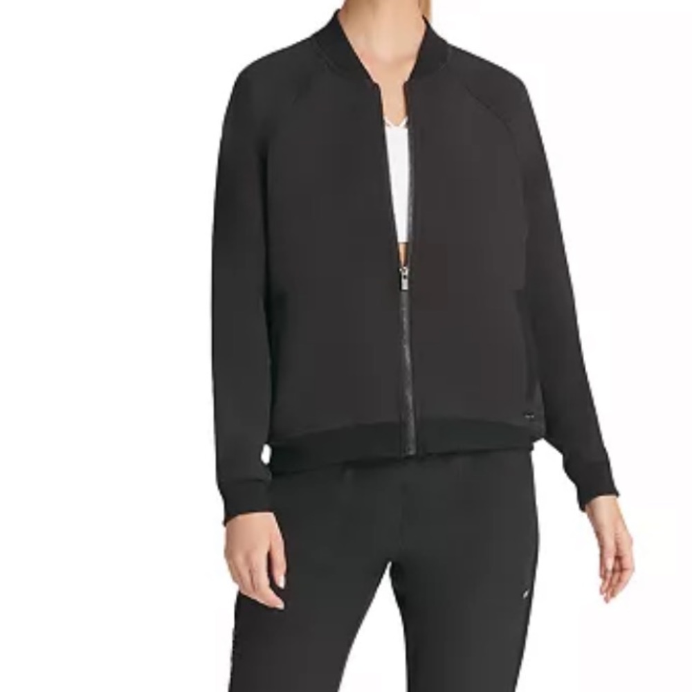 DKNY black bomber jacket. Size small.